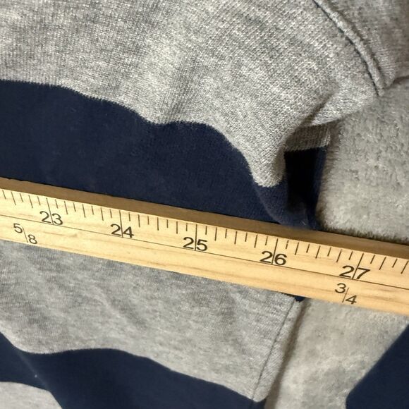 St. John’s Bay 2XL Navy Blue Gray Stripe Men Collared Long Sleeve Polo Preppy - Picture 5 of 6